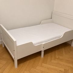 Ikea Sundvik Extendable Bed + Omsint Mattress + Lenast Protector