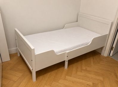 Ikea Sundvik Extendable Bed + Omsint Mattress + Lenast Protector