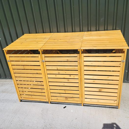 Wheelie Bin Storage  3 Bays - Natural