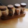 Vintage Glass Herb Jars + Holder Image 3