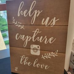 Wedding Signs - Rent or Buy PLUS FREE just married banter - Hashtag, Wooden Sign for Table