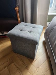 Grey Footstool with Storage