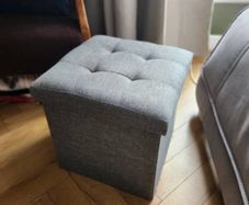Grey Footstool with Storage