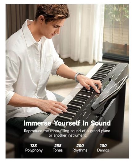 piano, bench and audio transmitter