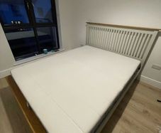 Oak King size bed frame & Mattress