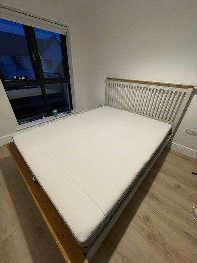 Oak King size bed frame & Mattress