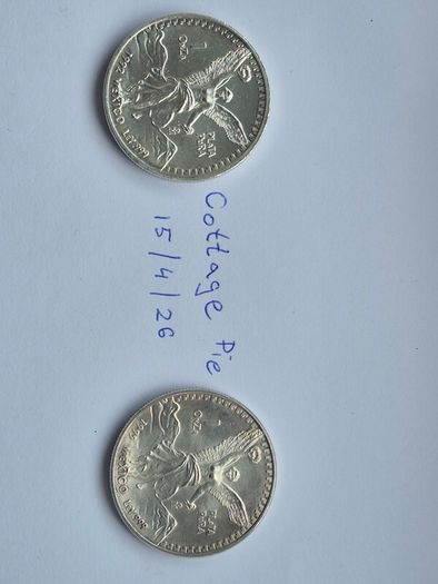 1 oz Mexican Libertad Silver Bullion Coins, Old Style 1982 - 1995 "Gordita"