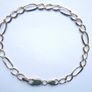 Vintage sold 9K Yellow Gold 375 Figaro Chain Bracelet length 9,2" - 6,5g Image 2