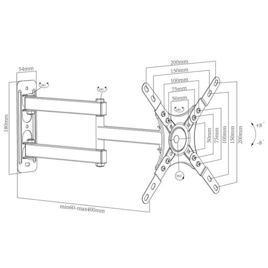 TV Monitor Wall Mount Bracket Tilt Swivel 10-49"