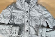 Levis Chore Jacket Womens M Grey - Army Military Parka Cotton Hooded Utility