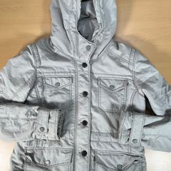 Levis Chore Jacket Womens M Grey - Army Military Parka Cotton Hooded Utility