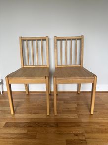 Laura James Pale Oak Dining Chairs (x2)