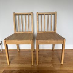 Laura James Pale Oak Dining Chairs (x2)