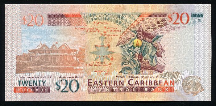 Eastern Carribean - 20 Dollars 2008 Banknote P 49 (unc)