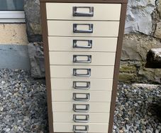 Bisley 10 Drawer Steel Filing Cabinet.