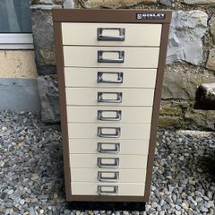 Bisley 10 Drawer Steel Filing Cabinet.