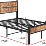 Double Bed Frame with Wooden Headboard Image 7