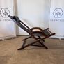 Vintage Black Leather Deck Chair with Armrests, 1940s Image 5