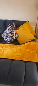 Pair of Mustard Yellow Super Soft Throw Blankets
