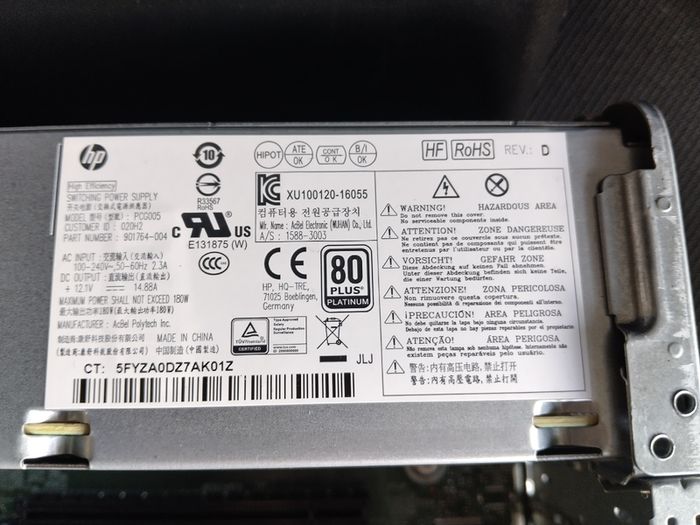HP ProDesk 600 G3 SFF (i5 6th Gen) and power cable