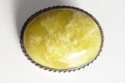 Sterling silver vintage / antique Iona marble Scottish brooch