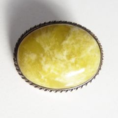 Sterling silver vintage / antique Iona marble Scottish brooch