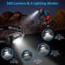 NEW SALE | Head Torch, Rechargeable Super Bright LED Headlamp-250 Lm, Motion Sensor, IPX6 Waterproof, 5 Light Modes, Adjustable Angle&Strap, Led Head Torch for Running Camping & Hiking Torch Accessories Image 5