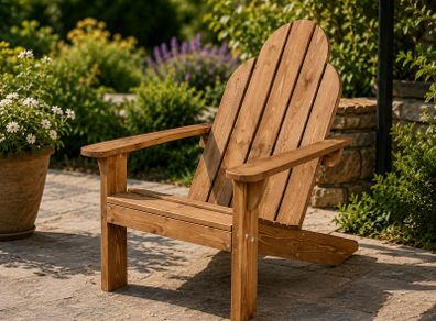 Adirondack Garden Chair Solid Wood Outdoor Lounge