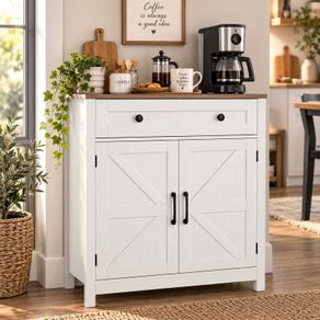 Farmhouse Sideboard Cabinet with Drawer & 2 Barn Doors