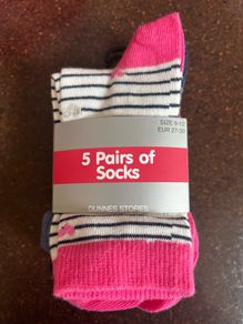 Brand new 5 pairs kids socks size 9-12