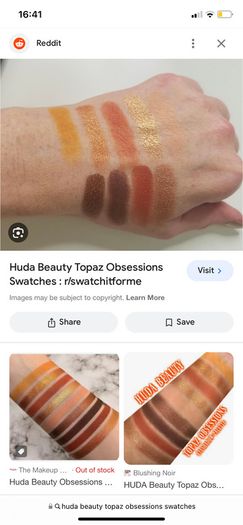 Huda beauty palette topaz coral warm brown obsessions