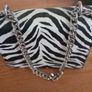 Zebra Print Shoulder Bag with Adjustable Chain Strap Image 2
