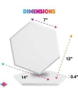 4 x 12 Pack Hexagon acoustic felt sound proofing panels