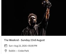 2 Premium tics for The Weekend at Croke Park