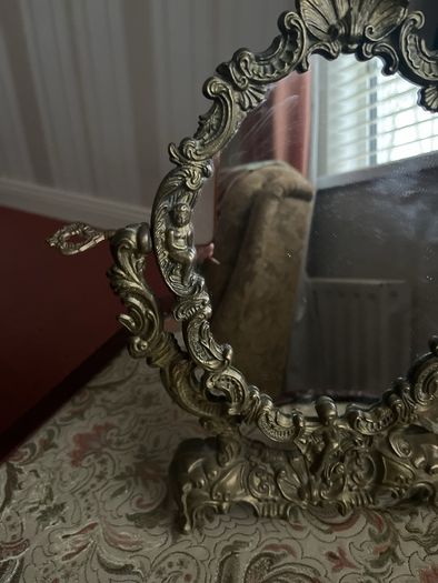 Antique French Ornate Swing Vanity Mirror