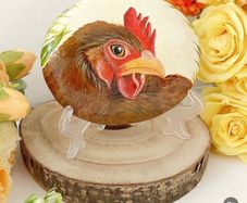Handpainted Hen Rock