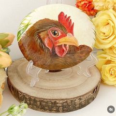 Handpainted Hen Rock