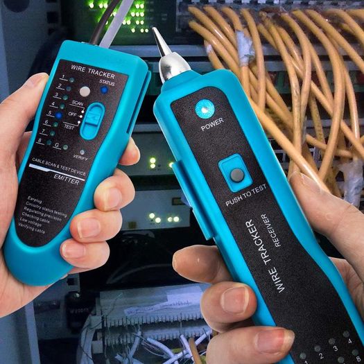 9 in 1 Network Cable Tester with Battery,Wire Tracker RJ45 RJ11 LAN Cable Toner Telephone Line Finder Cat5 Cat6 Ethernet Cable Tracer Kit Sensitivity-Adjust Continuity-Check for Cable Collation