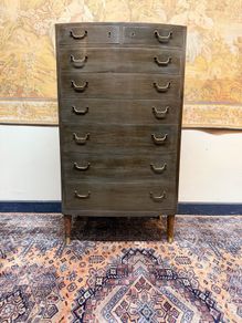 Vintage Bow Fronted Tallboy Dresser