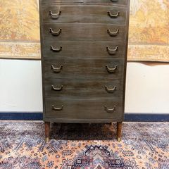 Vintage Bow Fronted Tallboy Dresser