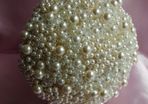 Custom made luxury pearls  bouquet handmade crystal ivory brooch