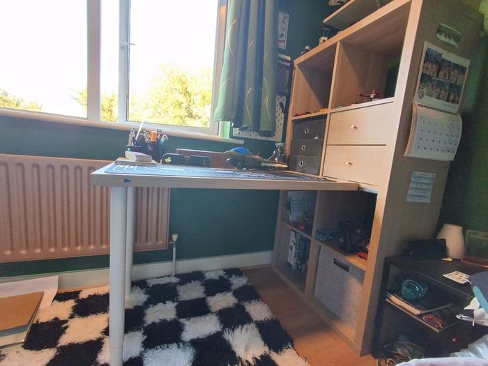 ikea kallax oak with desk