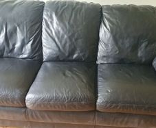 3+2 Black Leather Sofa Set / Couch Suite