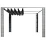 Gazebo with Roof Poly Rattan 300x300x200 cm Grey and Anthracite Image 2