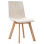 Dining Chairs 6 pcs Cream Fabric Image 4