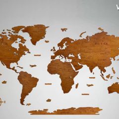 2D Classic Version Map of The World Country Borders and Names