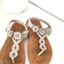 Unsigned silver embellished sandals with cushioned soles Sz 40 (Fit 6.5 - 7 UK) Image 2