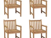 Outdoor Chairs 4 pcs Solid Teak Wood