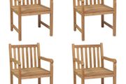 Outdoor Chairs 4 pcs Solid Teak Wood