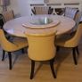 marble table and six chairs Image 5